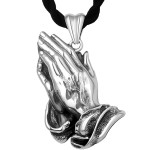 990 Pure Silver Praying Hands Pendant